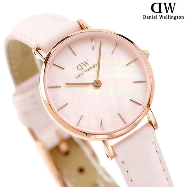 Daniel Wellington Quartz观看品牌女士皮革皮带DW00100511模拟珍珠粉色母亲