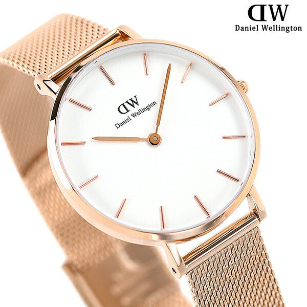 Daniel Wellington DW Clock Petit Mel Rose 32mm Ladies Watch Brand DW00100163 White Rose Gold DW00600163