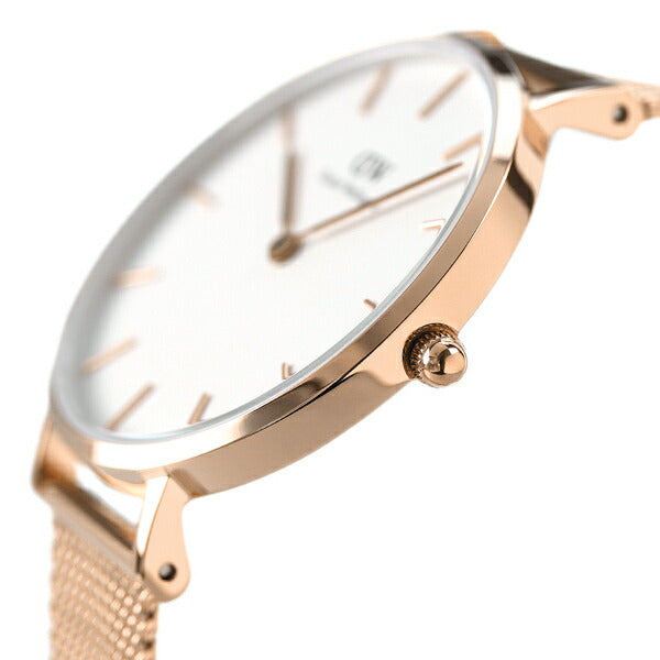 Daniel Wellington DW Clock Petit Mel Rose 32mm Ladies Watch Brand DW00100163 White Rose Gold DW00600163