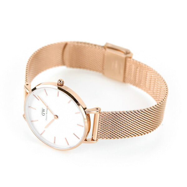 Daniel Wellington DW Clock Petit Mel Rose 32mm Ladies Watch Brand DW00100163 White Rose Gold DW00600163