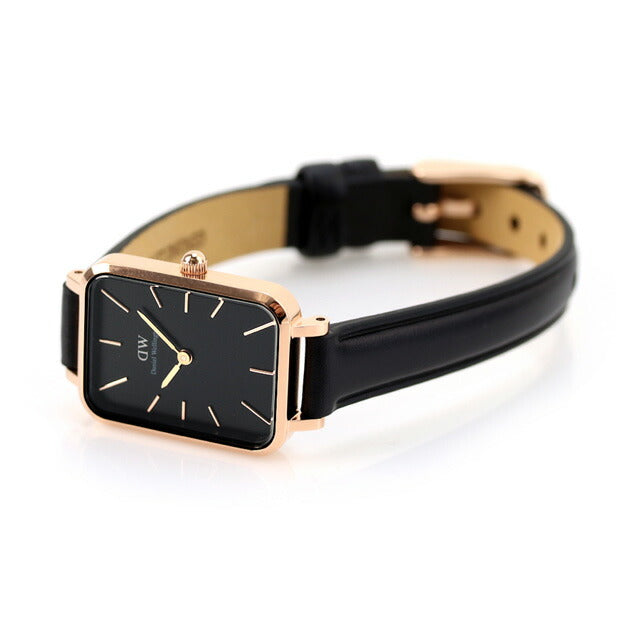 Daniel Wellington Quartz Watch Brand Ladies Leather Belt DW00100435 Analog Black Black DW00600435