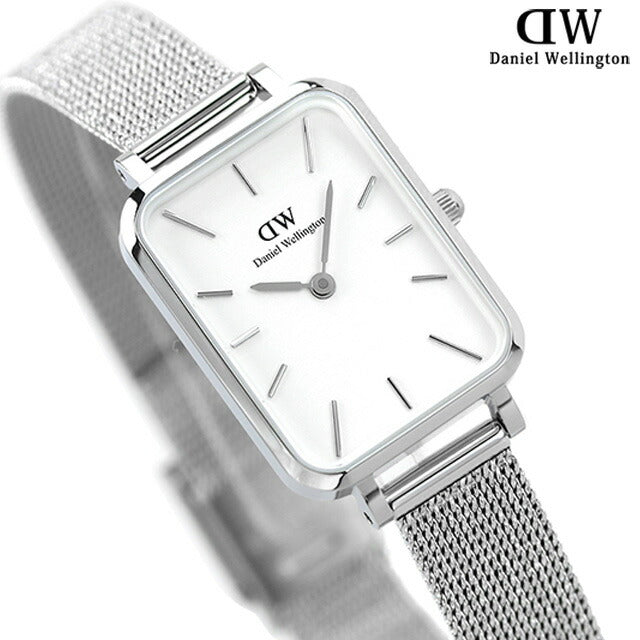 ダニエルウェリントン QUADRO PRESSED STERLING クオーツ 腕時計 レディース DANIEL WELLINGTON DW00100438 アナログ オフホワイト 白 DW00600438