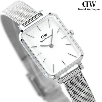 ダニエルウェリントン QUADRO PRESSED STERLING クオーツ 腕時計 レディース DANIEL WELLINGTON DW00100438 アナログ オフホワイト 白 DW00600438