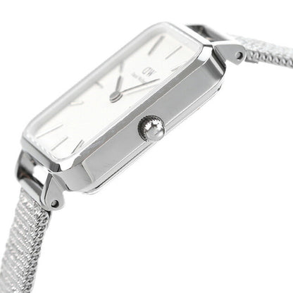 ダニエルウェリントン QUADRO PRESSED STERLING クオーツ 腕時計 レディース DANIEL WELLINGTON DW00100438 アナログ オフホワイト 白 DW00600438