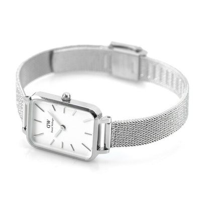 ダニエルウェリントン QUADRO PRESSED STERLING クオーツ 腕時計 レディース DANIEL WELLINGTON DW00100438 アナログ オフホワイト 白 DW00600438