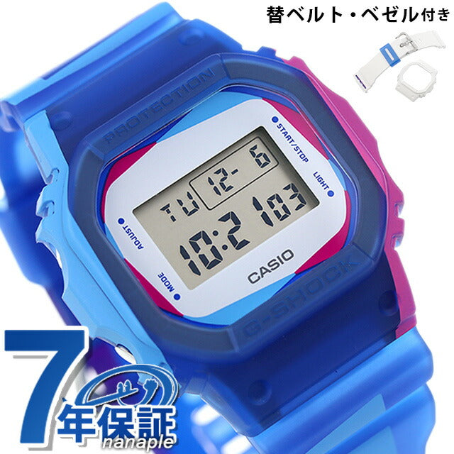 G-Shock Gee Shock G-Shock Quartz dwe-5600pr-2 5600替换皮带替换贝贝男士手表品牌数字蓝色Casio DWE-5600PR-2DR