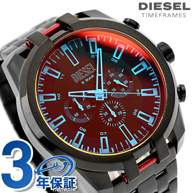 ディーゼル スプリット クォーツ 電池式 腕時計 ブランド メンズ クロノグラフ DIESEL DZ4589 アナログ ブラック 偏光ガラス 黒 DZ4589