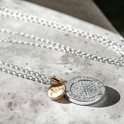 エンポリオ アルマーニ ネックレス EMPORIO ARMANI ペンダント シルバー925 レディース EG3374040 シルバー ピンクゴールド アクセサリー EG3374040