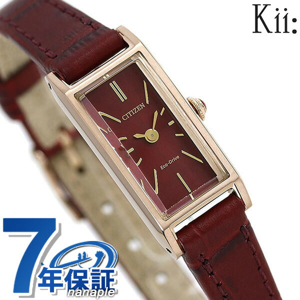 Citizun Key Eco Drive Solar Ladies Watch Brand Antique Rectangular EG7043-09W Citizen Leather Belt