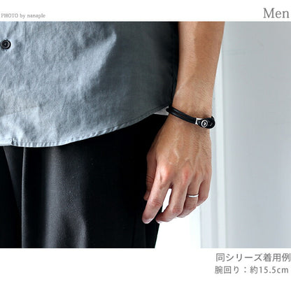 エンポリオ アルマーニ ブレスレット EMPORIO ARMANI レザー EGS2212040 ブラック シルバー アクセサリー EGS2212040
