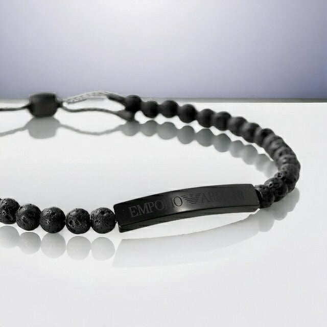 エンポリオ アルマーニ ブレスレット EMPORIO ARMANI ステンレススチール メンズ EGS2478001 ブラック アクセサリー 記念品 プレゼント ギフト EGS2478001