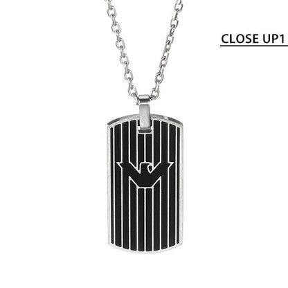 エンポリオ アルマーニ ネックレス EMPORIO ARMANI ペンダント ステンレススチール ドッグタグ メンズ EGS2724040 ブラック シルバー アクセサリー EGS2724040