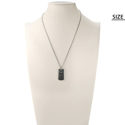 エンポリオ アルマーニ ネックレス EMPORIO ARMANI ペンダント ステンレススチール ドッグタグ メンズ EGS2724040 ブラック シルバー アクセサリー EGS2724040