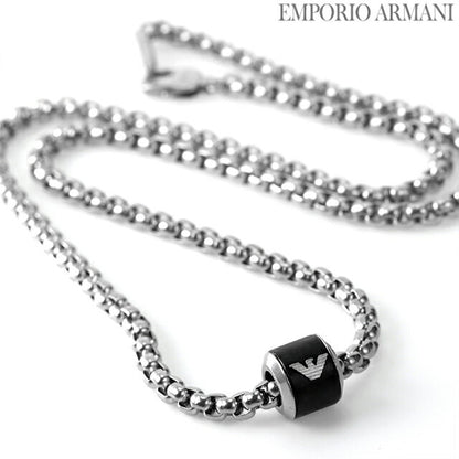エンポリオ アルマーニ ネックレス EMPORIO ARMANI ペンダント ステンレススチール メンズ EGS2910040 ブラック シルバー アクセサリー EGS2910040
