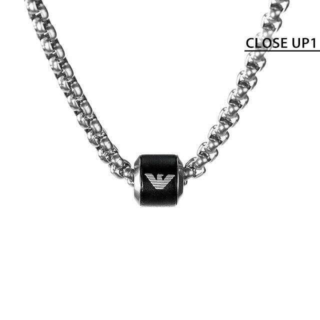 エンポリオ アルマーニ ネックレス EMPORIO ARMANI ペンダント ステンレススチール メンズ EGS2910040 ブラック シルバー アクセサリー EGS2910040
