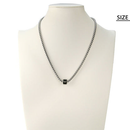 エンポリオ アルマーニ ネックレス EMPORIO ARMANI ペンダント ステンレススチール メンズ EGS2910040 ブラック シルバー アクセサリー EGS2910040