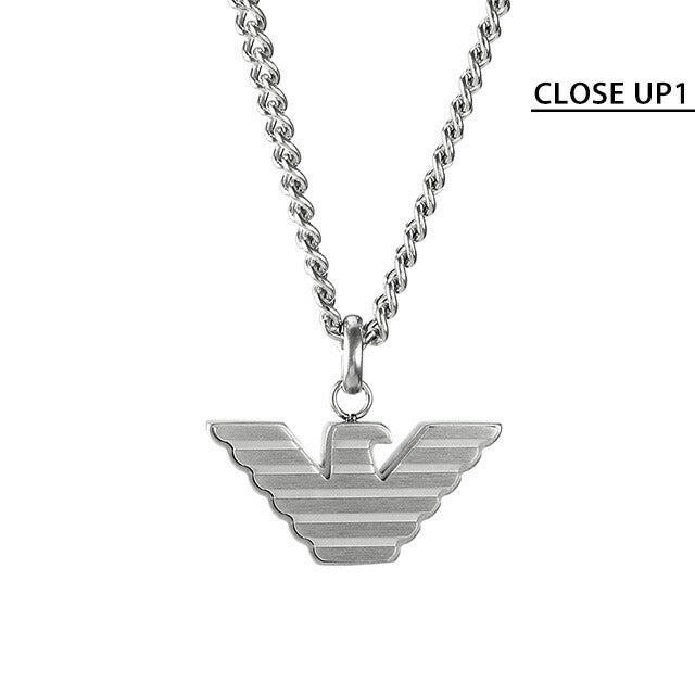 エンポリオ アルマーニ ネックレス EMPORIO ARMANI ペンダント カーボンファイバー イーグル メンズ EGS2916040 シルバー アクセサリー EGS2916040