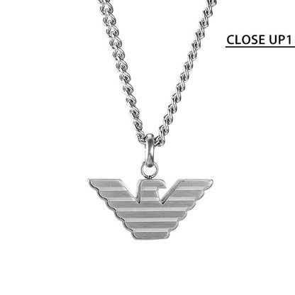 エンポリオ アルマーニ ネックレス EMPORIO ARMANI ペンダント カーボンファイバー イーグル メンズ EGS2916040 シルバー アクセサリー EGS2916040