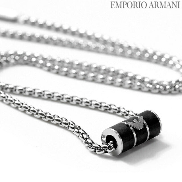 エンポリオ アルマーニ ネックレス EMPORIO ARMANI ペンダント メンズ EGS2919040 ブラック シルバー アクセサリー EGS2919040