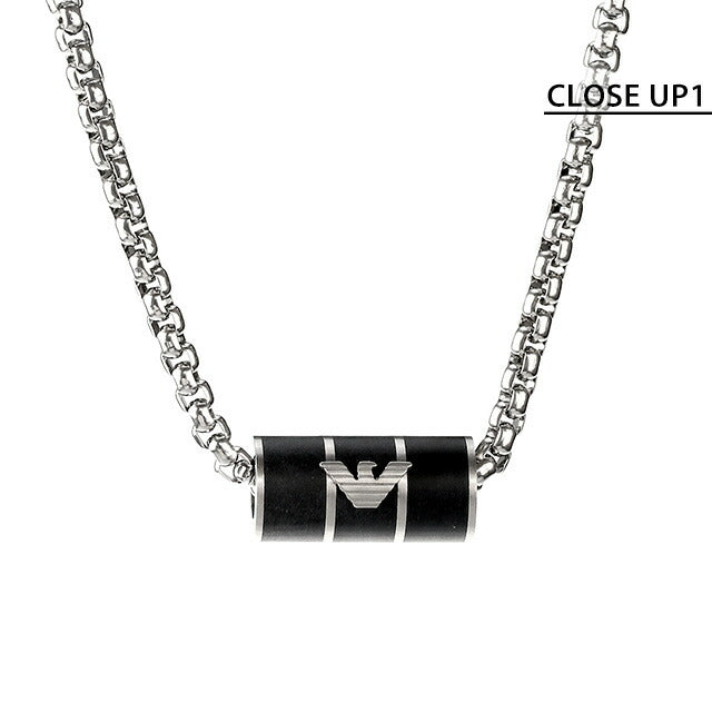 エンポリオ アルマーニ ネックレス EMPORIO ARMANI ペンダント メンズ EGS2919040 ブラック シルバー アクセサリー EGS2919040