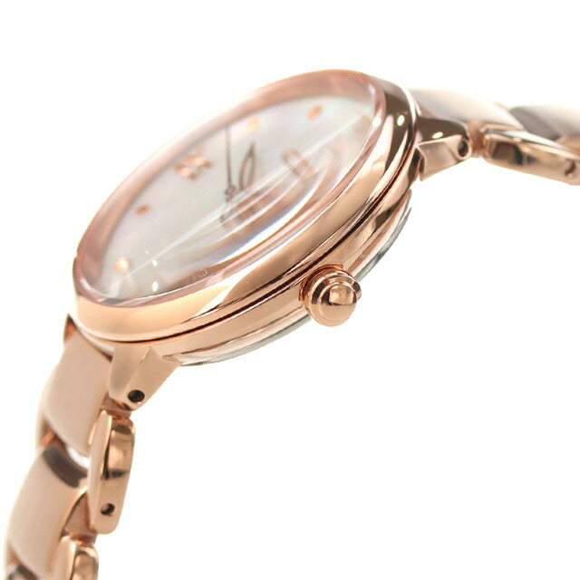 Citizen El Round Collection Light Eco Drive Watch Brand Ladies Solar CITIZEN EM0928-84D Analog White butterfly shellfish pink gold