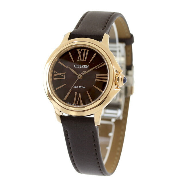 シチズン エル ROUND Collection 光発電エコドライブ 腕時計 ブランド レディース ソーラー CITIZEN L EM1163-09X アナログ ブラウン EM1163-09X