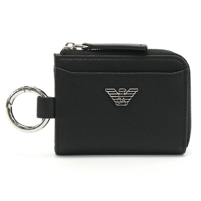 エンポリオ・アルマーニ キーリング付小銭入れ メンズ ブランド EMPORIO ARMANI Y4R500 BLACK ブラック 財布 EMAY4R500011
