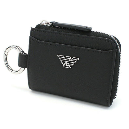 エンポリオ・アルマーニ キーリング付小銭入れ メンズ ブランド EMPORIO ARMANI Y4R500 BLACK ブラック 財布 EMAY4R500011