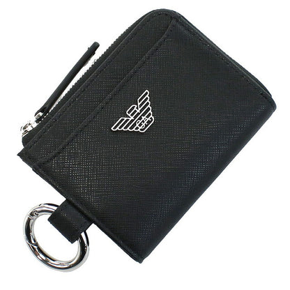 エンポリオ・アルマーニ キーリング付小銭入れ メンズ ブランド EMPORIO ARMANI Y4R500 BLACK ブラック 財布 EMAY4R500011