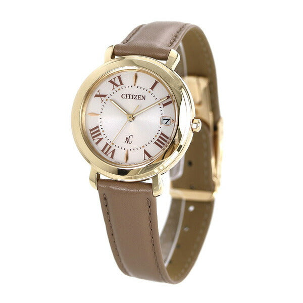 Citizun Cross Sea Eco Drive Solar Ladies Watch Brand EO1203-03A CITIZEN XC Beige Leather Belt