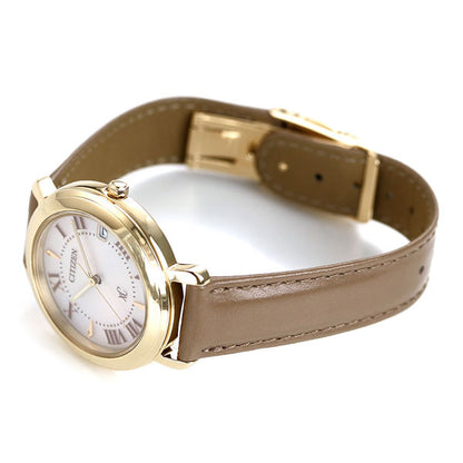 Citizun Cross Sea Eco Drive Solar Ladies Watch Brand EO1203-03A CITIZEN XC Beige Leather Belt