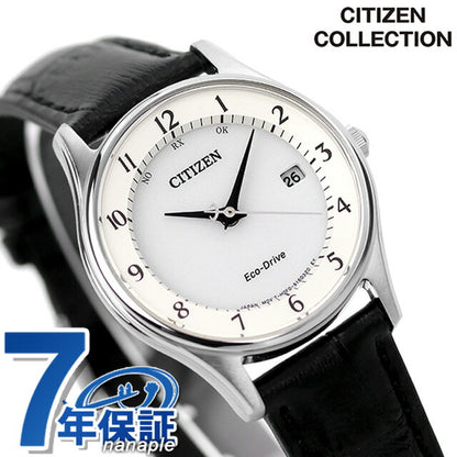シチズン エコドライブ ソーラー電波 日本製 カレンダー 薄型 革ベルト ES0000-10A CITIZEN レディース 腕時計 ブランド ES0000-10A