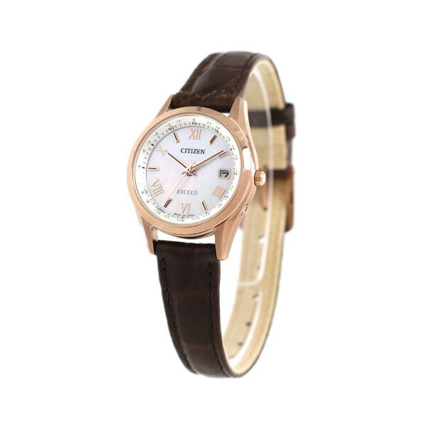 シチズン エクシード エコドライブ ソーラー電波 革ベルト ES9372-08W CITIZEN レディース 腕時計 ブランド ES9372-08W