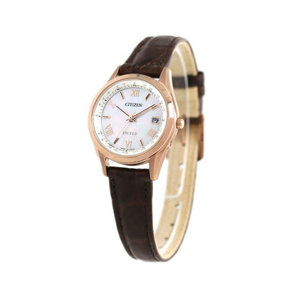 シチズン エクシード エコドライブ ソーラー電波 革ベルト ES9372-08W CITIZEN レディース 腕時計 ブランド ES9372-08W