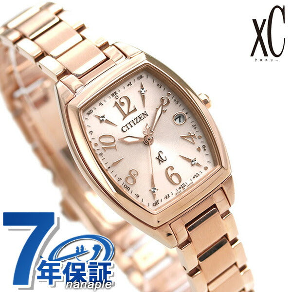 Citizun Cross Happy Happy Eco Drive Solar Radio ES9392-51W Watch Brand CITIZEN XC Pink Gold Ladies