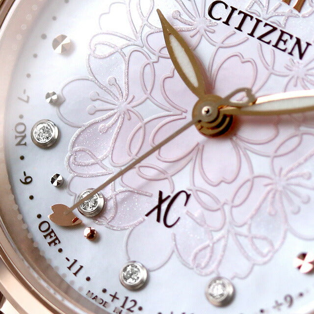 Citizun Cross Sea SAKURA Limited Model Watch Brand Ladies Titanium Limited Diamond Radio Solar CITIZEN XC ES9497-88X