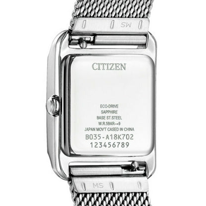 Citizen El Ladies Square Collection Square Solar Solar Eco Drive Solar Watch Brand EW5590-62A Citizen White