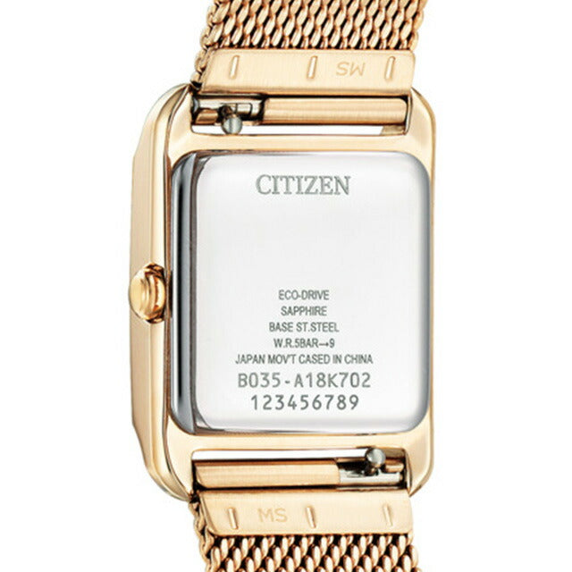 Citizen El Ladies Square Collection Square Shape White Butterfly Solar Solar Eco Drive Solar Watch Brand EW5593-64D CITIZEN