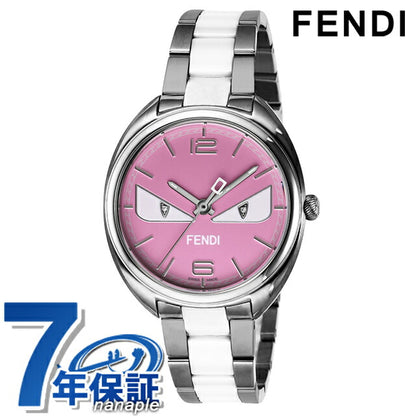 フェンディ モメント バグズ クオーツ 腕時計 ブランド メンズ レディース FENDI F216037204D1 アナログ ピンク ホワイト 白 F216037204D1