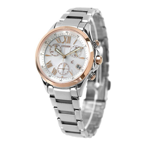 Citizun Cross Sea Cronograph Eco Drive Solar Ladies FB1404-51A公民XC Watch Brand Brand Silver