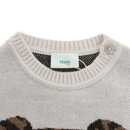 Fendi Knit Baby Brand FENDI Wool 100% Italy BUG103 Beige Fashion Select Model Fenbug103A