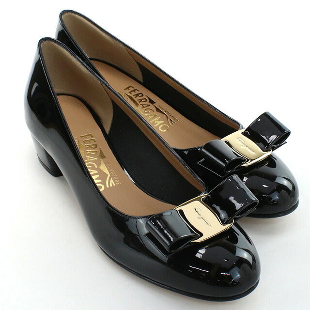 Ferragamo Shoes Ladies Brand Ferragamo Italy 01-B221 Black Shoes Select Model FER01-B221A