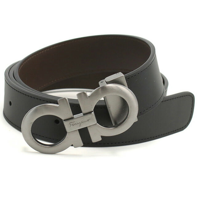 フェラガモ ベルト メンズ ブランド FERRAGAMO DOUBLE ADJUS イタリア 67-5542 NERO-HICKORY ブラック ブラウン系 小物 選べるモデル FER67-5542B