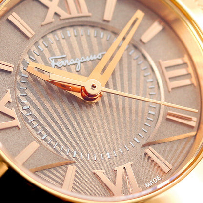 サルヴァトーレフェラガモ ヴェガ 27mm クオーツ レディース 腕時計 FI5040015 Salvatore Ferragamo ブラウン ピンクゴールド 成人祝い プレゼント ギフト FI5040015