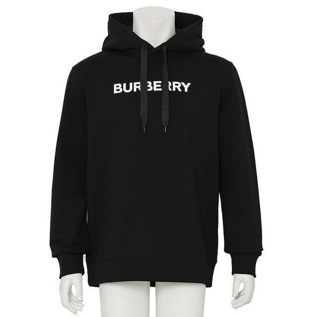 Burberry BURBERRY 8055318 A1189 M Logo Print Cotton Hoody Parker Sweat Shirt Long Sleeve M size Black FTBU00005m