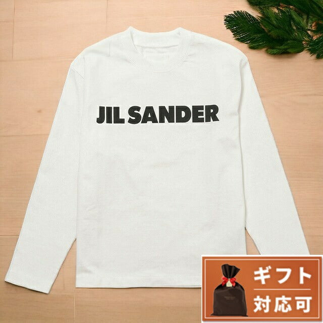 ジルサンダー 半袖Tシャツ カットソー メンズ J02GC0107 J45047 102 XS クルーネック ロングスリーブ ロゴ Tシャツ XSサイズ ホワイト リラックスフィット FTJL00001L