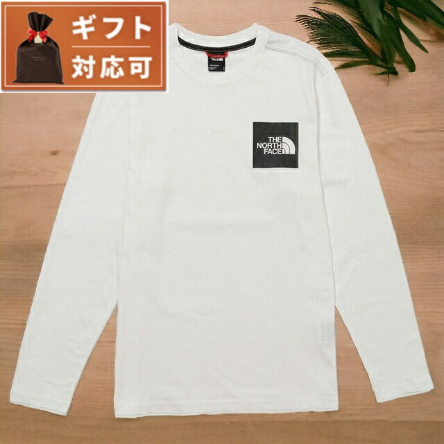 The North Face Brand Short Sleeve T -shirt Cut Saw Men NF0A37FT FN4 L Long Sleeve Fine T -shirt Box Logo L Size White Fashionable Gift FTNF00048M