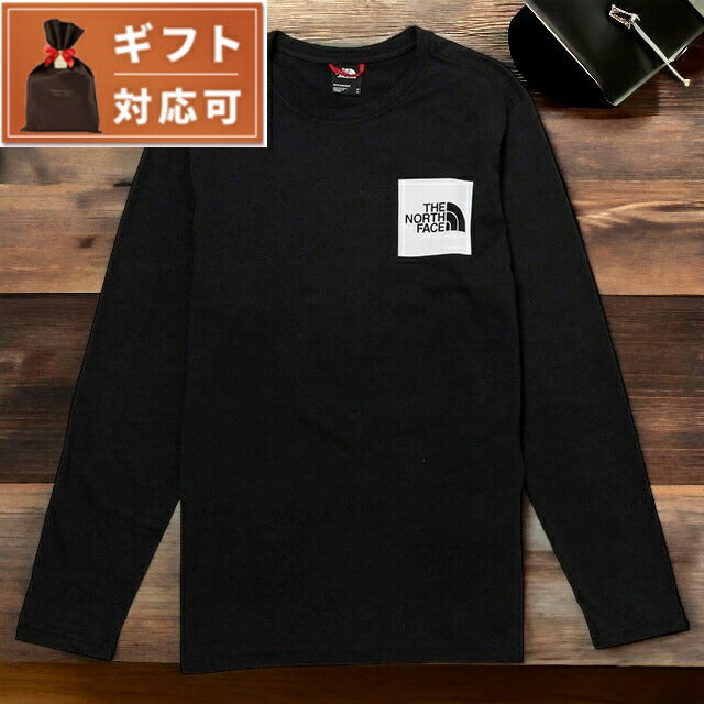 ザ ノースフェイス ブランド 半袖Tシャツ カットソー メンズ NF0A37FT JK3 L ロングスリーブ ファイン Tシャツ ボックスロゴ Lサイズ ブラック おしゃれ ギフト FTNF00050M