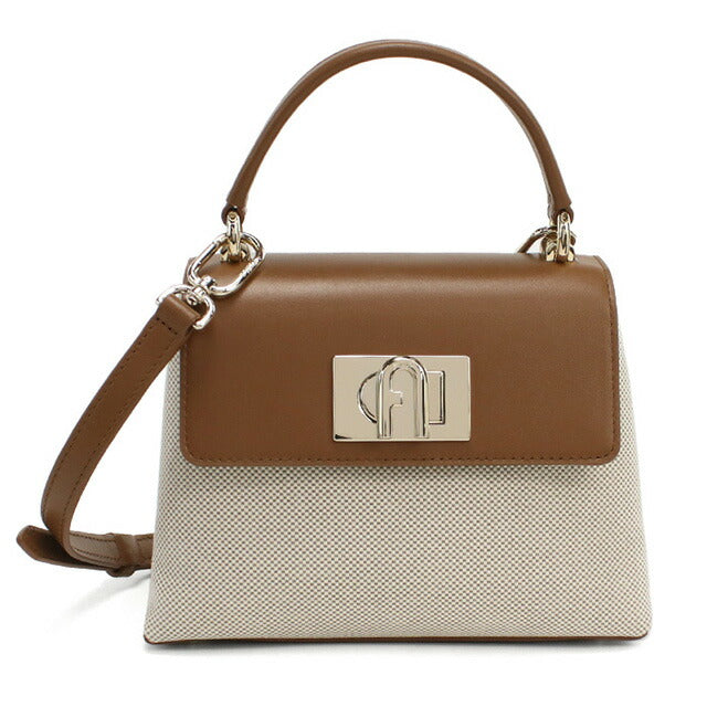 フルラ ハンドバッグ レディース ブランド FURLA FURLA 1927 WB00109 NATURALE+COGNAC ホワイト系 ブラウン系 バッグ FURWB00109061