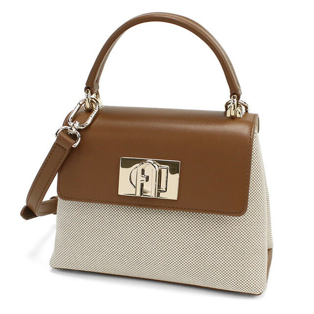 フルラ ハンドバッグ レディース ブランド FURLA FURLA 1927 WB00109 NATURALE+COGNAC ホワイト系 ブラウン系 バッグ FURWB00109061